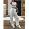 imageSOLY HUX Womens High Waisted Baggy Sweatpants Drawstring Wide Leg Loose Pants with PocketsPure Grey