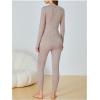 imageSOLY HUX Womens Maternity Two Piece Outfits Long Sleeve Side Slit Top and Legging Pants Fall OutfitsPlain Apricot