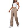 imageSOLY HUX Womens Plaid Sweatpants Drawstring High Waisted Straight Leg Long Pants with PocketsBrown Checkered