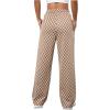 imageSOLY HUX Womens Plaid Sweatpants Drawstring High Waisted Straight Leg Long Pants with PocketsBrown Checkered