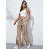 imageSOLY HUX Womens Plaid Sweatpants Drawstring High Waisted Straight Leg Long Pants with PocketsMulticoloured Plaid