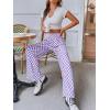 imageSOLY HUX Womens Plaid Sweatpants Drawstring High Waisted Straight Leg Long Pants with PocketsPurple Plaid