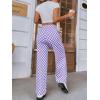 imageSOLY HUX Womens Plaid Sweatpants Drawstring High Waisted Straight Leg Long Pants with PocketsPurple Plaid