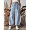 imageSOLY HUX Womens Striped Pants Tie Front High Waisted Wide Leg Pants with PocketsBlue and White Striped