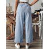 imageSOLY HUX Womens Striped Pants Tie Front High Waisted Wide Leg Pants with PocketsBlue and White Striped