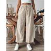 imageSOLY HUX Womens Striped Pants Tie Front High Waisted Wide Leg Pants with PocketsMulticoloured Striped