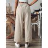 imageSOLY HUX Womens Striped Pants Tie Front High Waisted Wide Leg Pants with PocketsMulticoloured Striped