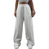 imageSOLY HUX Womens High Waisted Baggy Sweatpants Drawstring Wide Leg Loose Pants with PocketsPure Grey