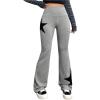 imageSOLY HUX Womens High Waisted Bootcut Flare Leggings Y2k Yoga Sweatpants StreetwearGrey Star