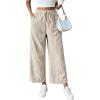 imageSOLY HUX Womens Striped Pants Tie Front High Waisted Wide Leg Pants with PocketsMulticoloured Striped