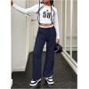 imageSOLY HUX Girls Drawstring Waist Baggy Sweatpants Wide Leg Casual Loose Long PantsDark Blue