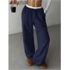 imageSOLY HUX Girls Drawstring Waist Baggy Sweatpants Wide Leg Casual Loose Long PantsDark Blue