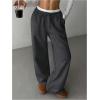 imageSOLY HUX Girls Drawstring Waist Baggy Sweatpants Wide Leg Casual Loose Long PantsDark Grey