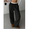 imageSOLY HUX Girls Drawstring Waist Baggy Sweatpants Wide Leg Casual Loose Long PantsPure Black
