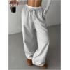 imageSOLY HUX Girls Drawstring Waist Baggy Sweatpants Wide Leg Casual Loose Long PantsPure Grey