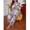 imageSOLY HUX Pajama Sets for Women 2 Piece Plus Size Leopard Print Sleepwear Short Sleeve Tee and Pants LoungewearPink Tropical