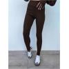imageSOLY HUX Womens 2 Piece Outfits Long Sleeve Split Hem Sweatshirt and Leggings Pants SetPure Coffee Brown
