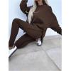 imageSOLY HUX Womens 2 Piece Outfits Long Sleeve Split Hem Sweatshirt and Leggings Pants SetPure Coffee Brown