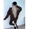 imageSOLY HUX Womens 2 Piece Outfits Long Sleeve Split Hem Sweatshirt and Leggings Pants SetPure Coffee Brown