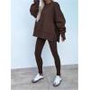 imageSOLY HUX Womens 2 Piece Outfits Long Sleeve Split Hem Sweatshirt and Leggings Pants SetPure Coffee Brown