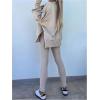 imageSOLY HUX Womens 2 Piece Outfits Long Sleeve Split Hem Sweatshirt and Leggings Pants SetSolid Apricot
