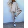 imageSOLY HUX Womens 2 Piece Outfits Long Sleeve Split Hem Sweatshirt and Leggings Pants SetSolid Apricot