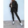 imageSOLY HUX Womens 2 Piece Outfits Long Sleeve Split Hem Sweatshirt and Leggings Pants SetSolid Black