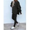 imageSOLY HUX Womens 2 Piece Outfits Long Sleeve Split Hem Sweatshirt and Leggings Pants SetSolid Black