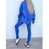 imageSOLY HUX Womens 2 Piece Outfits Long Sleeve Split Hem Sweatshirt and Leggings Pants SetSolid Blue