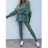 imageSOLY HUX Womens 2 Piece Outfits Long Sleeve Split Hem Sweatshirt and Leggings Pants SetSolid Green
