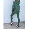 imageSOLY HUX Womens 2 Piece Outfits Long Sleeve Split Hem Sweatshirt and Leggings Pants SetSolid Green