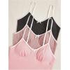 imageSOLY HUX Womens 3 Sets Cami Pajamas Sleeveless Camisole Top and Pants PJ Set LoungewearPink Black Multi