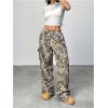 imageSOLY HUX Womens Camo Baggy Cargo Pants High Waisted Wide Leg Trousers Sweatpants Hip Hop StreetwearGreen Camo