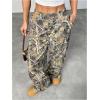 imageSOLY HUX Womens Camo Baggy Cargo Pants High Waisted Wide Leg Trousers Sweatpants Hip Hop StreetwearGreen Camo