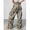 imageSOLY HUX Womens Camo Baggy Cargo Pants High Waisted Wide Leg Trousers Sweatpants Hip Hop StreetwearGreen Camo