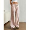 imageSOLY HUX Womens Drawstring Straight Leg Baggy Pants Casual Lounge Pants Trousers with PocketSolid Khaki