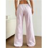 imageSOLY HUX Womens Drawstring Straight Leg Baggy Pants Casual Lounge Pants Trousers with PocketSolid Pink