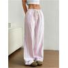 imageSOLY HUX Womens Drawstring Straight Leg Baggy Pants Casual Lounge Pants Trousers with PocketSolid Pink