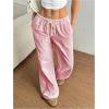 imageSOLY HUX Womens Drawstring Straight Leg Baggy Pants Casual Lounge Pants Trousers with PocketSolid Red