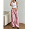 imageSOLY HUX Womens Drawstring Straight Leg Baggy Pants Casual Lounge Pants Trousers with PocketSolid Red