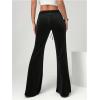 imageSOLY HUX Womens Drawstring Waist Bell Bottom Velvet Pants Y2k Vintage Flare Leg TrousersSolid Black