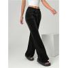 imageSOLY HUX Womens Drawstring Waist Bell Bottom Velvet Pants Y2k Vintage Flare Leg TrousersSolid Black