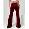 imageSOLY HUX Womens Drawstring Waist Bell Bottom Velvet Pants Y2k Vintage Flare Leg TrousersSolid Burgundy