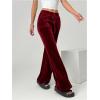 imageSOLY HUX Womens Drawstring Waist Bell Bottom Velvet Pants Y2k Vintage Flare Leg TrousersSolid Burgundy