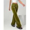 imageSOLY HUX Womens Drawstring Waist Bell Bottom Velvet Pants Y2k Vintage Flare Leg TrousersSolid Green