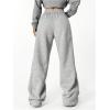 imageSOLY HUX Womens Elastic High Waisted Sweatpants Wide Leg Baggy Fleece Lined Pants with PocketsPure Grey