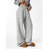 imageSOLY HUX Womens Elastic High Waisted Sweatpants Wide Leg Baggy Fleece Lined Pants with PocketsPure Grey