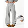 imageSOLY HUX Womens Elastic High Waisted Sweatpants Wide Leg Baggy Fleece Lined Pants with PocketsPure Grey