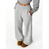imageSOLY HUX Womens Elastic High Waisted Sweatpants Wide Leg Baggy Fleece Lined Pants with PocketsPure Grey