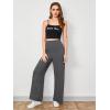 imageSOLY HUX Womens Elegant Ribbed Knit Sleeveless V Neck Bodycon Pencil Midi Dress Solid Long Summer Tank DressesPure Dark Grey